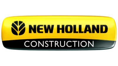 the new holland construction logo is yellow and black