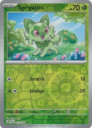 Sprigatito 013 198 Common Reverse Holo Playset