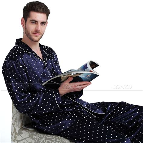 Mens Silk Satin Pajamas Set Pyjamas Set Pajama Set Pjs Sleepwear Polka