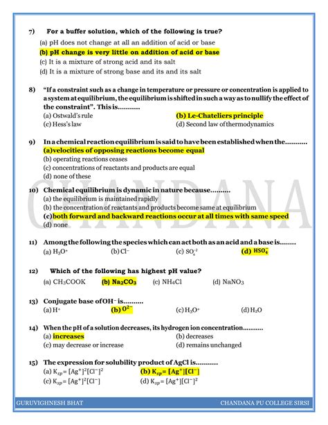 SOLUTION Chemical Equilibrium Mcqs Studypool