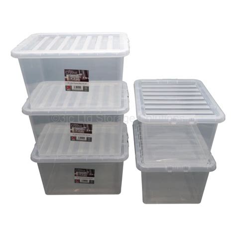 Wham Crystal Plastic Storage Box Lid Size 09 31 Litre 3JC