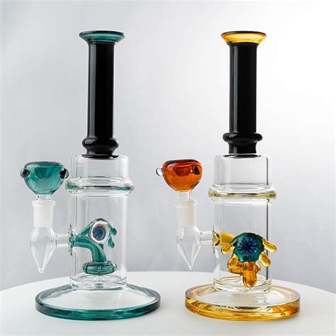 2021 Heady Glass Bong Showerhead Perc Thick Bong Straight Tube 14mm Female Joint With Bowl Water