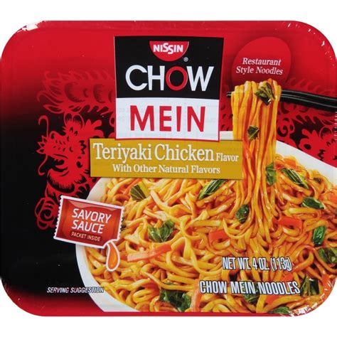 Nissin Original Premium Teriyaki Chicken Flavor Chow Mein Noodles 1