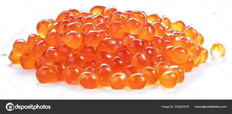 Red Caviar White Background Macro Picture Stock Photo Valentyn