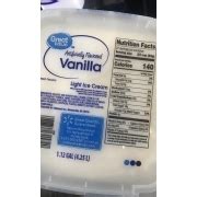 Great Value Ice Cream Light Vanilla Calories Nutrition Analysis