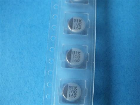 Pcs Uf V Smt Smd Chip Aluminum Electrolytic Capacitor X