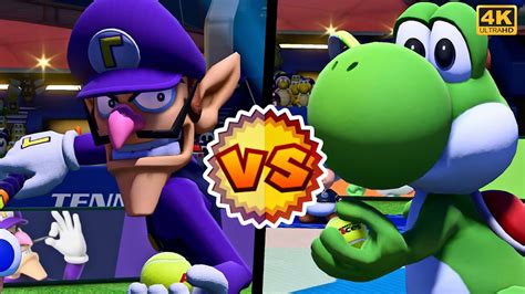 Waluigi Toad Vs Luigi Yoshi Mario Tennis Aces Expert Difficulty