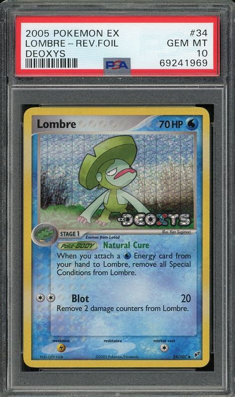 Lombre 2005 EX Deoxys 034 107 Reverse Holo PSA 10 Price Guide