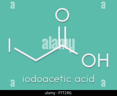 Iodoacetic Acid Molecule Toxic Alkylating Agent Skeletal Formula