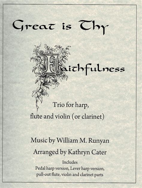 Great Is Thy Faithfulness Flute And Violin And Harp Cater K Carter