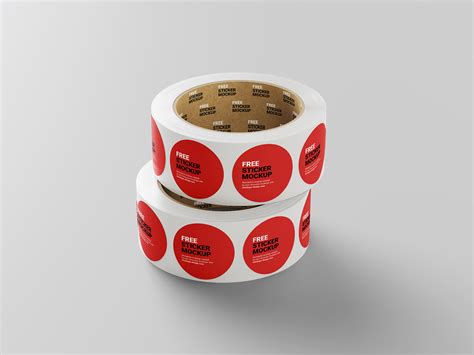 Free Round Roll Sticker Mockup Mockups Design