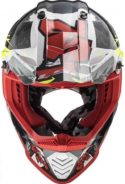 Kask Motocyklowy Ls Mx Fast Evo Crusher Czarne Czerwone Opinie I