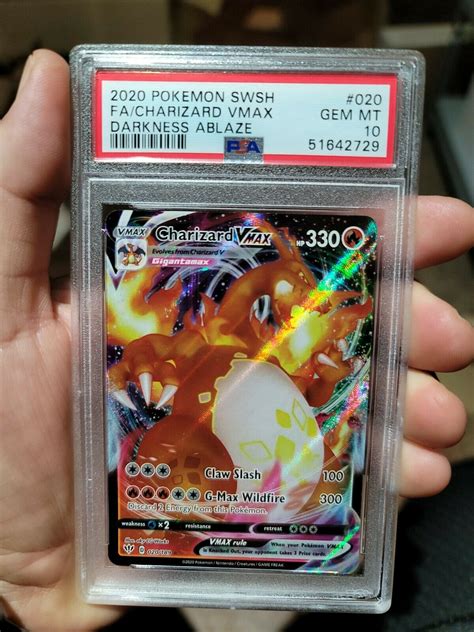 2020 Pokemon SWSH FA Charizard Vmax Darkness Ablaze Psa 10 Values MAVIN