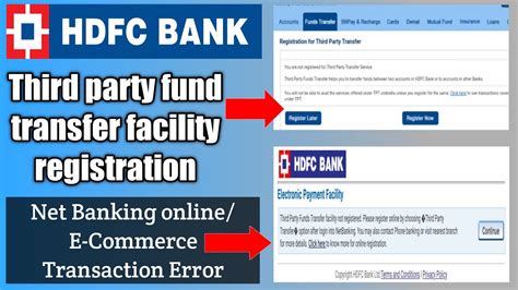 Hdfc Bank Third Party Transfer Activation Hdfc Bank Third Party Fund