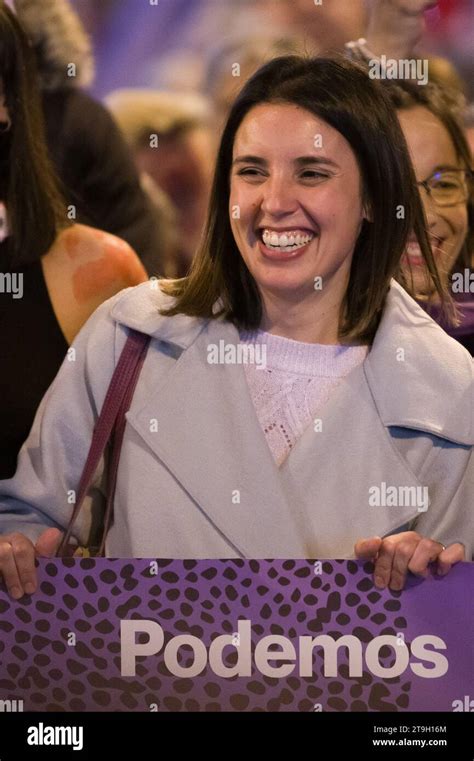 Madrid, Spain. 25th Nov, 2023. Irene Montero (C), former Minister of ...