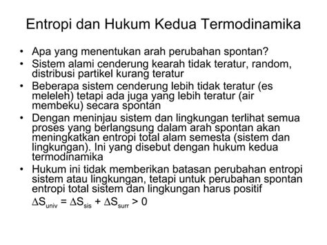 Hukum Termodinamika Kedua Ppt