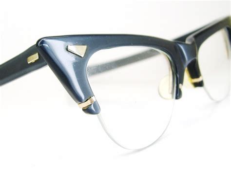 Vintage Semi Rimless Cat Eye Eyeglasses Frame 12k Gf Etsy