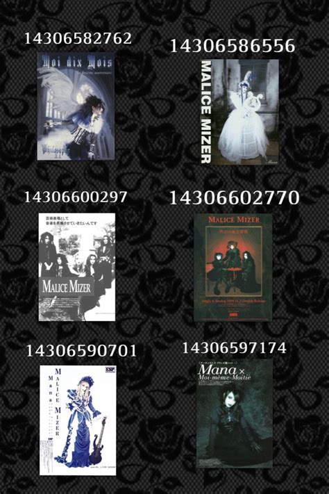 Goth vkei malice mizer mana sans poster roblox bloxburg decal ...