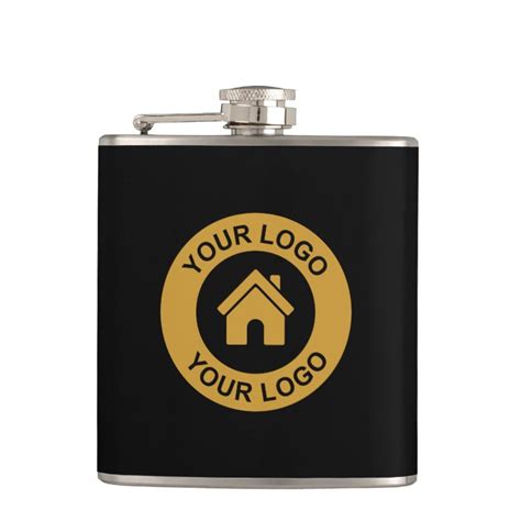 Custom Business Logo Promotional Flask | Zazzle