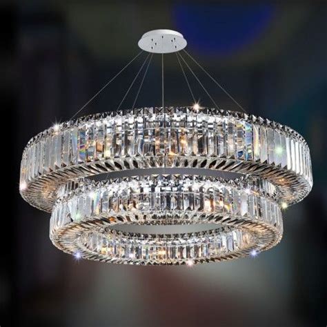 Rondelle 36 In Round Pendant 2 Tier Allegri Crystal Custom