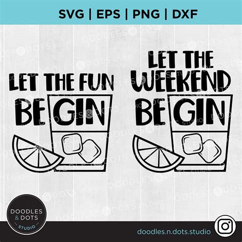 Gin Lover Svg Alcohol Saying Let The Fun Be Gin Etsy