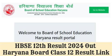 Hbse 12th Result 2024 Out Check Online Hbsc Haryana Board Link