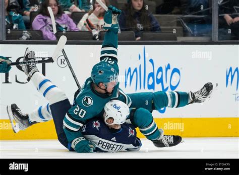 San Jose Sharks Left Wing Fabian Zetterlund 20 And Winnipeg Jets