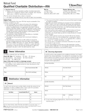 Qualified Charitable Distribution IRA T Rowe Price Fill And Sign