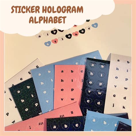 Jual Hologram Stiker Huruf Aesthetic Journal Stiker Alphabet Murah