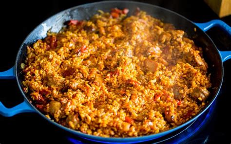 Chicken And Seafood Paella A Classic Spanish Rice Dish Made With Arborio Rice Packed With