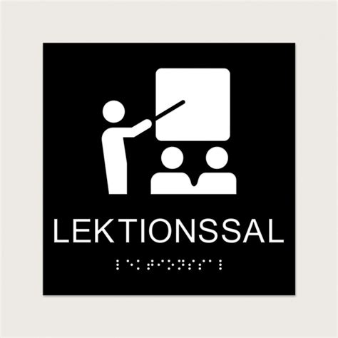 Taktilt Piktogram Med Text Lektionssal JC Gravyr Tryck