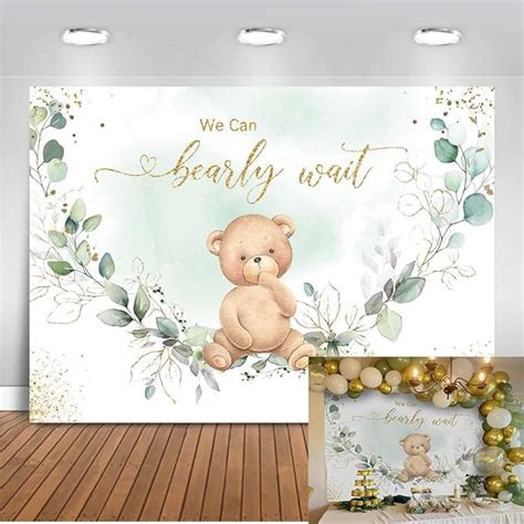 Amazon Mocsicka We Can Bearly Wait Baby Shower Backdrop Greenery