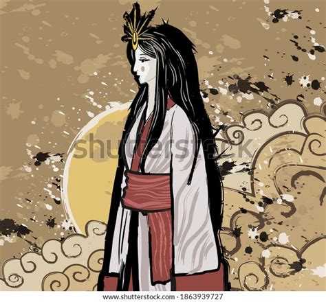 Amaterasu Shinto Sun Mythology Goddess Stock Vector Royalty Free