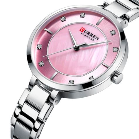 Ripley Reloj Curren Mujer An Logo Original Krec Plateado Acero