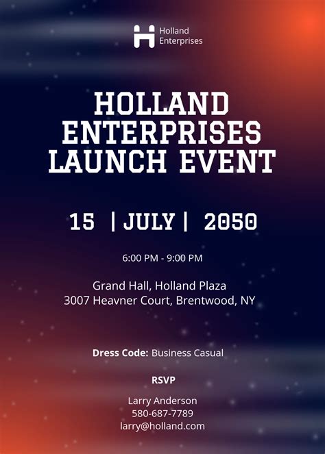 Free Company Launch Event Invitation Template to Edit Online