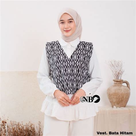 Jual Vest Batik Wanita Modern Rompi Outer Katun Rompi Batik Outer