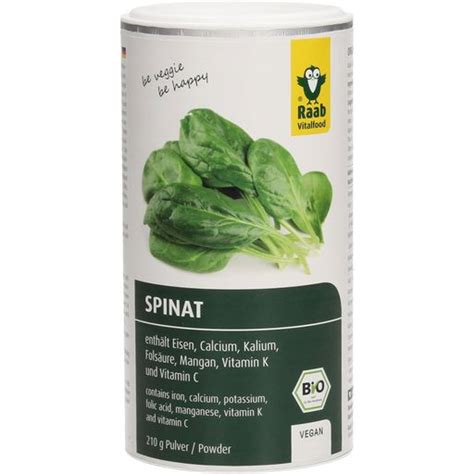 Spinat Pulver Bio 210 G Raab Vitalfood VitalAbo