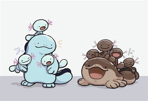 Wooper Quagsire Clodsire And Paldean Wooper Pokemon Drawn By Mochi