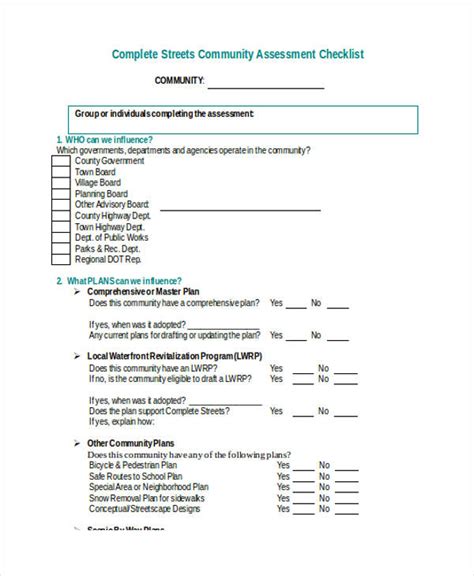 Assessment Checklist Template 11 Free Word Pdf Format Download Images