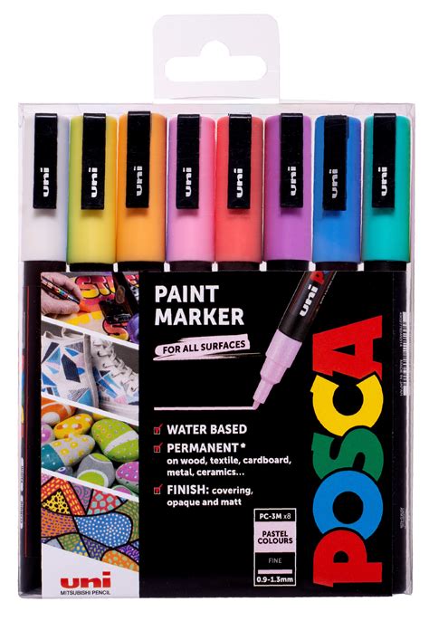 Uni Pak Marker Posca Pc 3m Pastelne Boje 8 1