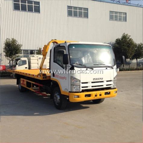 Japan Isuzu 8 Ton Full Landing Recovery Flatbed Wrecker Tow Truck