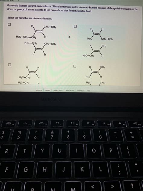 Solved Geometric Isomers Occur In Some Alkenes These Chegg