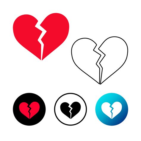 Abstract Broken Heart Icon Illustration Vector Art At Vecteezy