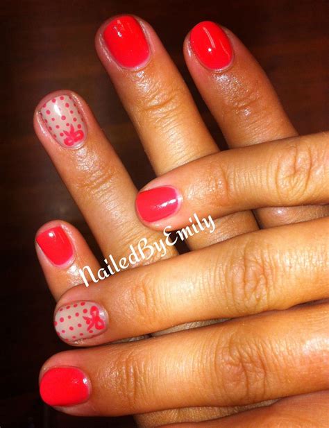 Gel Manicure Nails Polka Dots Bows Gel Manicure Nails Nail Manicure