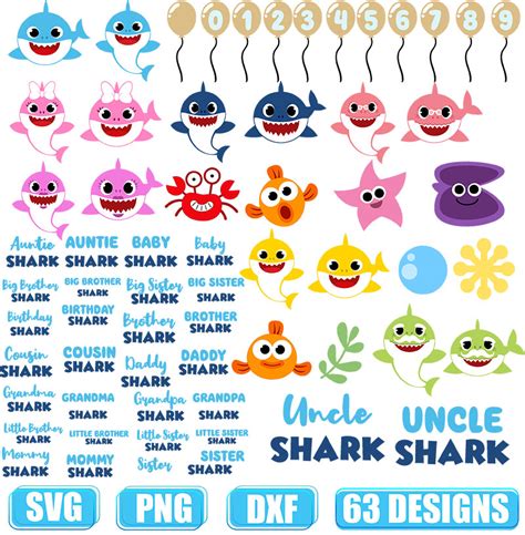 Shark Family Bundle Baby Shark SVG Vectorency | ubicaciondepersonas ...