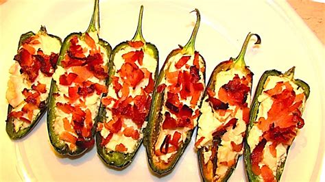 Chiles Jalapeños Rellenos de queso Crema y tocino YouTube