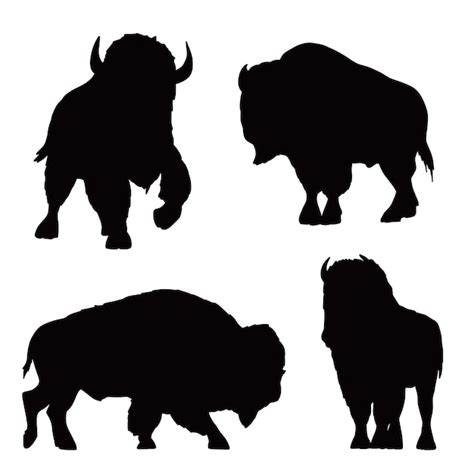 Free Vector Hand Drawn Bison Silhouette Illustration