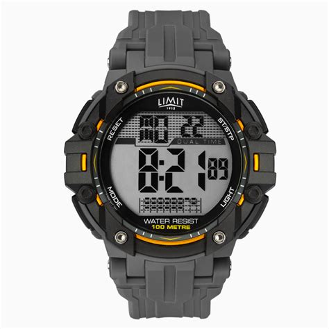 Mens Digital Watch Daydate Display Dual Time Round Case