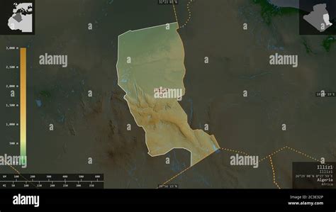 Illizi Province Of Algeria Colored Shader Data With Lakes And Rivers