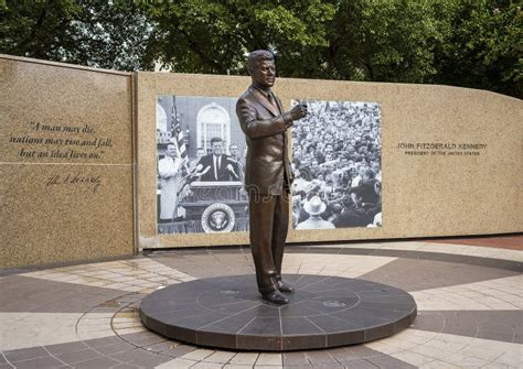 John F Kennedy Memorial With Sculpture And Exhibit In Downtown Fort